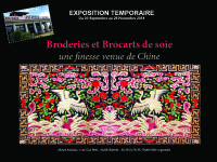 Exposition Broderies et Brocarts de soie, une finesse venue de Chine. Du 5 septembre au 28 novembre 2014 à Biarritz. Pyrenees-Atlantiques. 